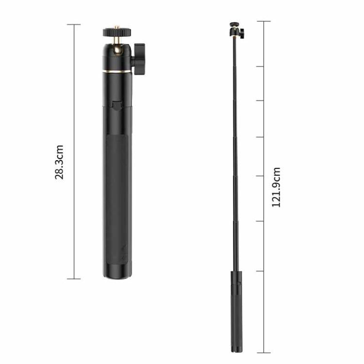 Trípode extensible de 1,2 m para selfies con trípode para cámaras de acción, con rótula giratoria de 360 grados.