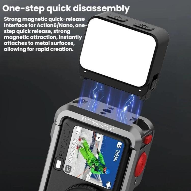 Luz magnética para selfies Flymile para DJI Osmo Action 6 / Osmo Nano, For DJI Osmo Aciton 6 / Osmo Nano