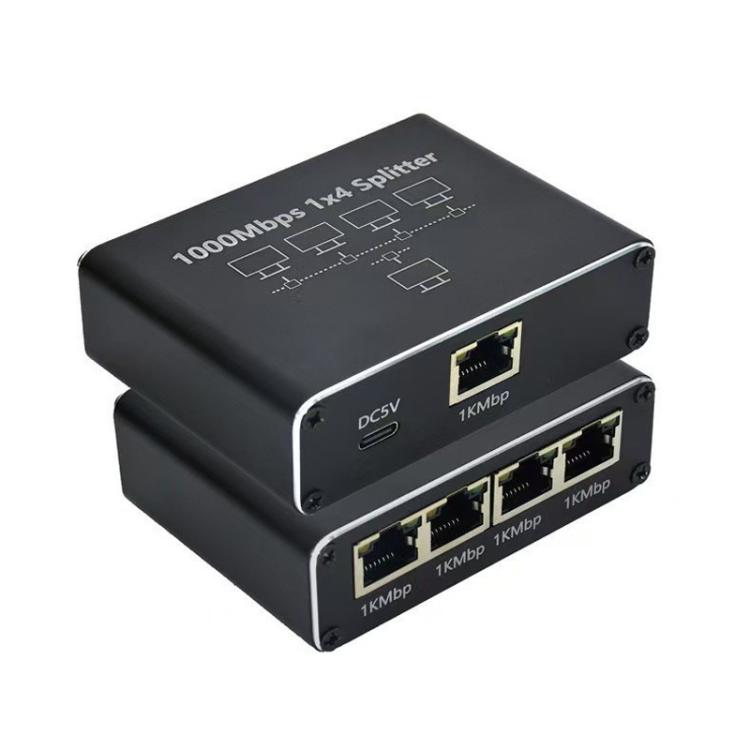Divisor de red Gigabit RJ45, divisor de cable Ethernet de 1 a 4, RJ45 Gigabit Network Splitter
