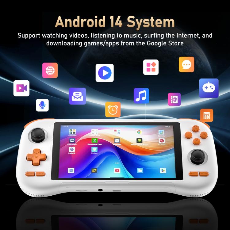 Consola de juegos retro K56 con pantalla táctil de 5,5 pulgadas, sistema operativo Android 14 y interfaz ES-DE para un juego más rápido., Without Game Card, 6+128G