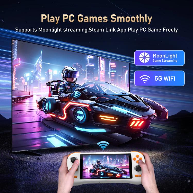 Consola de juegos retro K56 con pantalla táctil de 5,5 pulgadas, sistema operativo Android 14 y interfaz ES-DE para un juego más rápido., Without Game Card, 6+128G