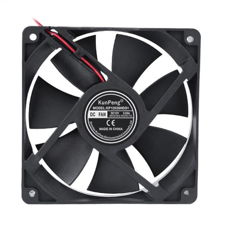 Ventilador de refrigeración para congelador KunPeng DC12025SL12cm con rodamiento impregnado en aceite y motor de CC., 12V, 24V