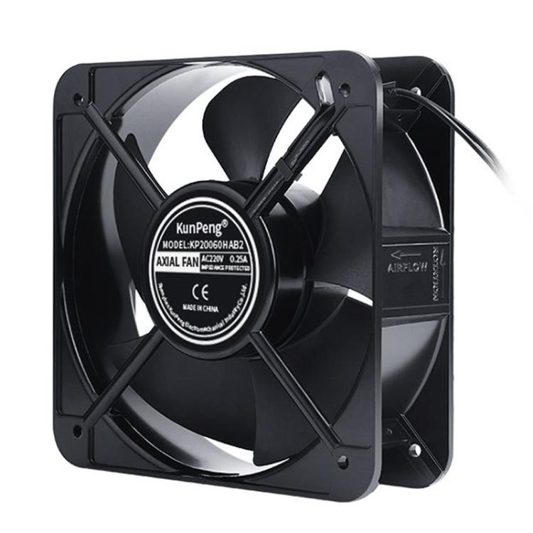 Ventilador axial KunPeng de 65 W, 20 cm, 2300 rpm, con rodamientos de bolas, flujo de CA y refrigeración para baterías., 220V, 110V, 380V