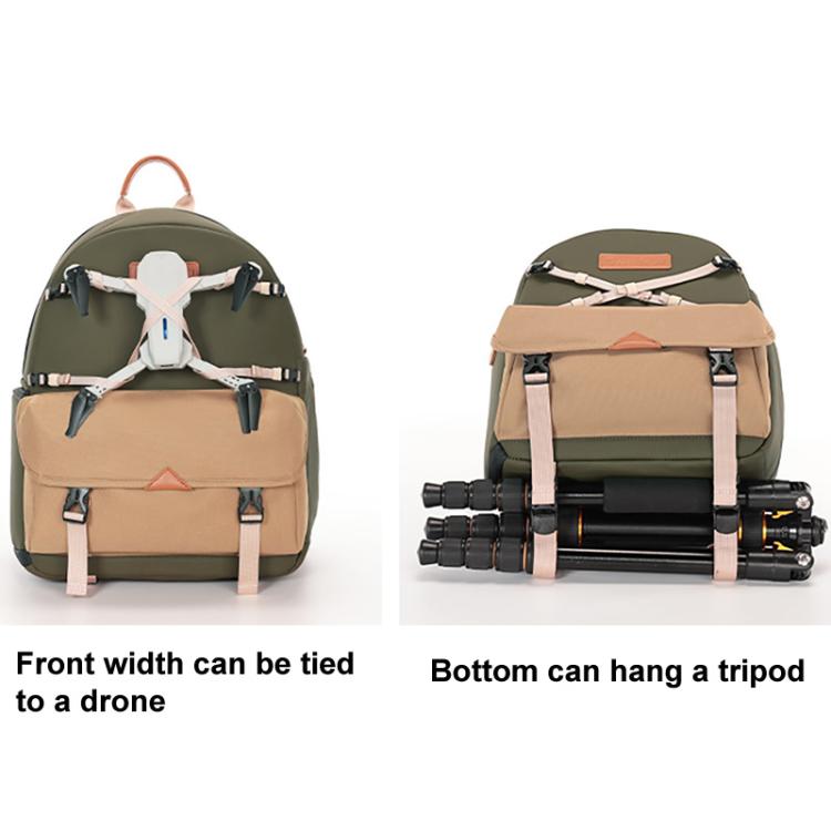 Bolsa de hombro informal para cámara Cwatcun D249, descomprimida, con acceso rápido para cámaras DSLR., Small Army Green, Medium Army Green
