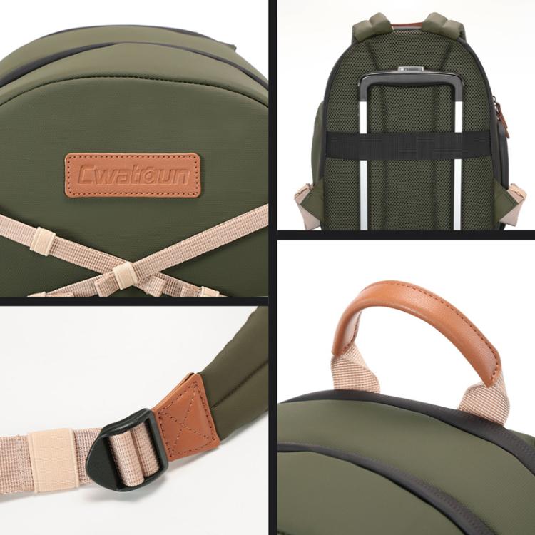 Bolsa de hombro informal para cámara Cwatcun D249, descomprimida, con acceso rápido para cámaras DSLR., Small Army Green, Medium Army Green