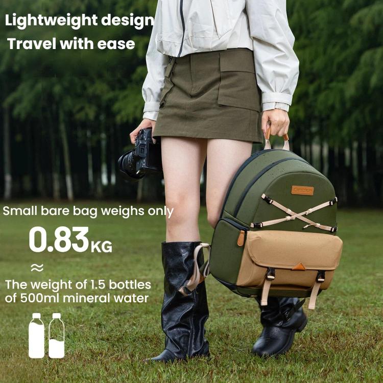 Bolsa de hombro informal para cámara Cwatcun D249, descomprimida, con acceso rápido para cámaras DSLR., Small Army Green, Medium Army Green