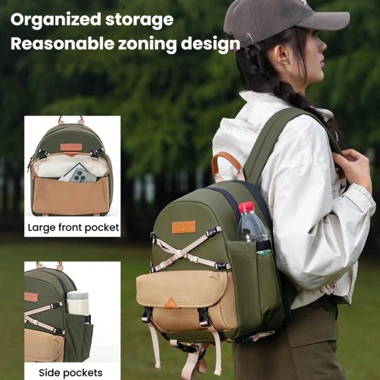 Bolsa de hombro informal para cámara Cwatcun D249, descomprimida, con acceso rápido para cámaras DSLR., Small Army Green, Medium Army Green