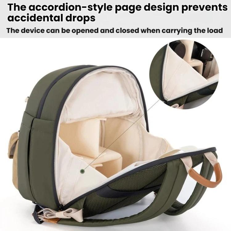 Bolsa de hombro informal para cámara Cwatcun D249, descomprimida, con acceso rápido para cámaras DSLR., Small Army Green, Medium Army Green
