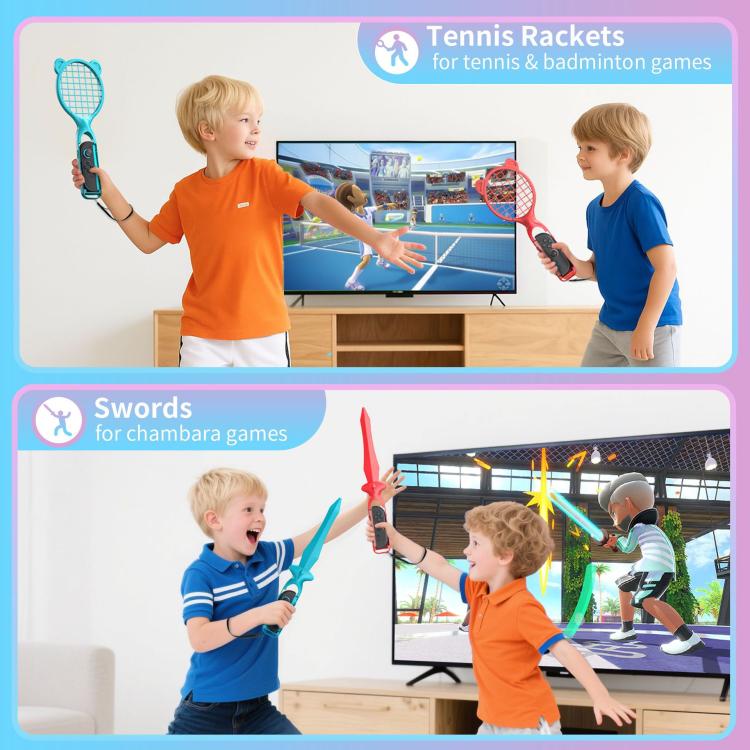 Juego de juegos STARTRC: Gamepad, deportes, esgrima, tenis, raqueta, carreras, volante, For Nintendo Switch 2 14 In 1