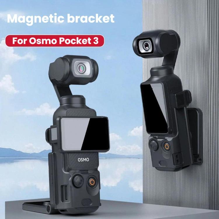 Soporte magnético para DJI Osmo Pocket 3 con base ajustable de 180 grados para vlogging estable.