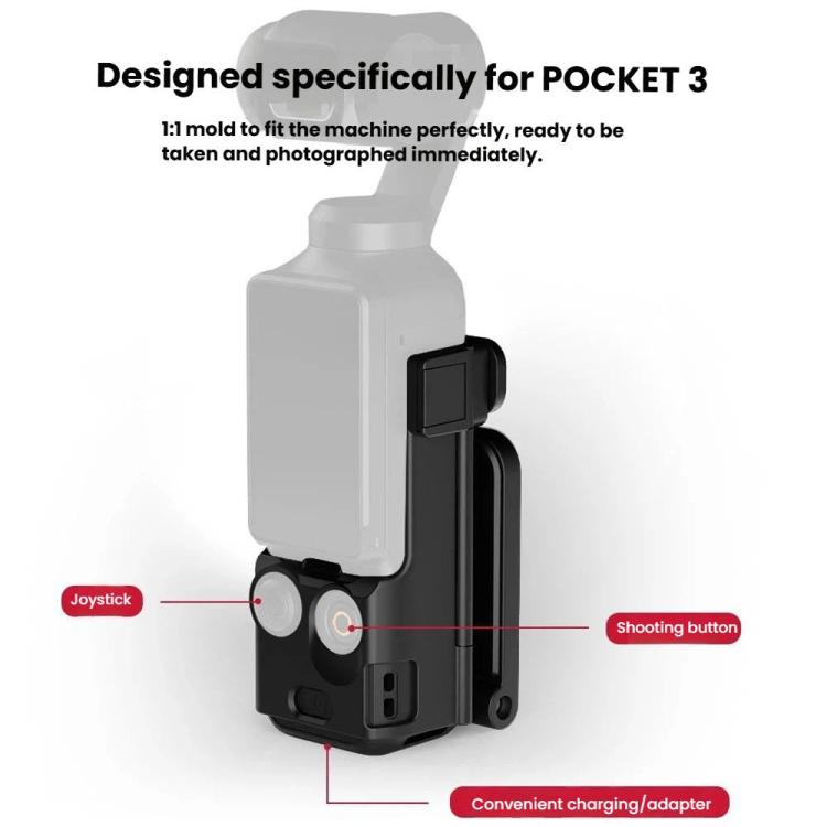 Soporte magnético para DJI Osmo Pocket 3 con base ajustable de 180 grados para vlogging estable.
