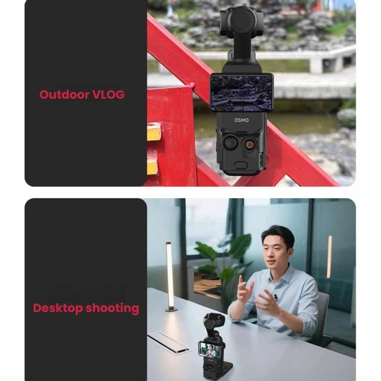 Soporte magnético para DJI Osmo Pocket 3 con base ajustable de 180 grados para vlogging estable.