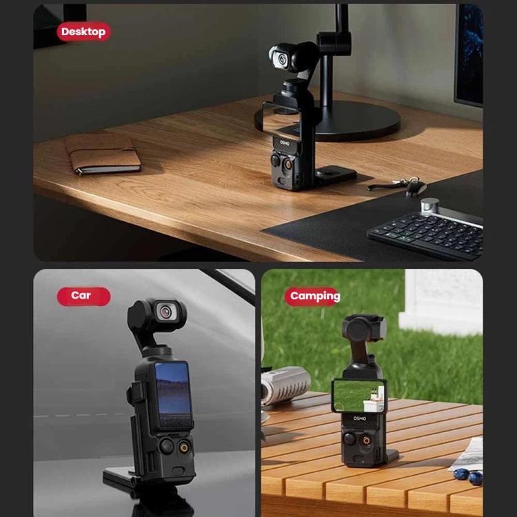 Soporte magnético para DJI Osmo Pocket 3 con base ajustable de 180 grados para vlogging estable.