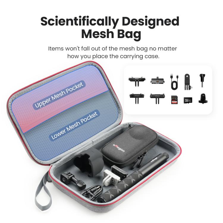 Estuche de transporte mediano aMagisn para Insta360 X4 Air/X4/X5 con carcasa rígida de EVA e interior suave extraíble., For Insta360 X4 Air/X4/X5