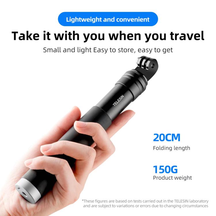 Trípode monopie para selfies TELESIN de 0,9 m, compatible con cámaras de acción y smartphones., Aluminum Alloy Tripod, Plastic Tripod