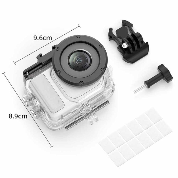 Para Insta360 GO Ultra, kit de carcasa impermeable de 60 m para buceo con doble zapata fría.