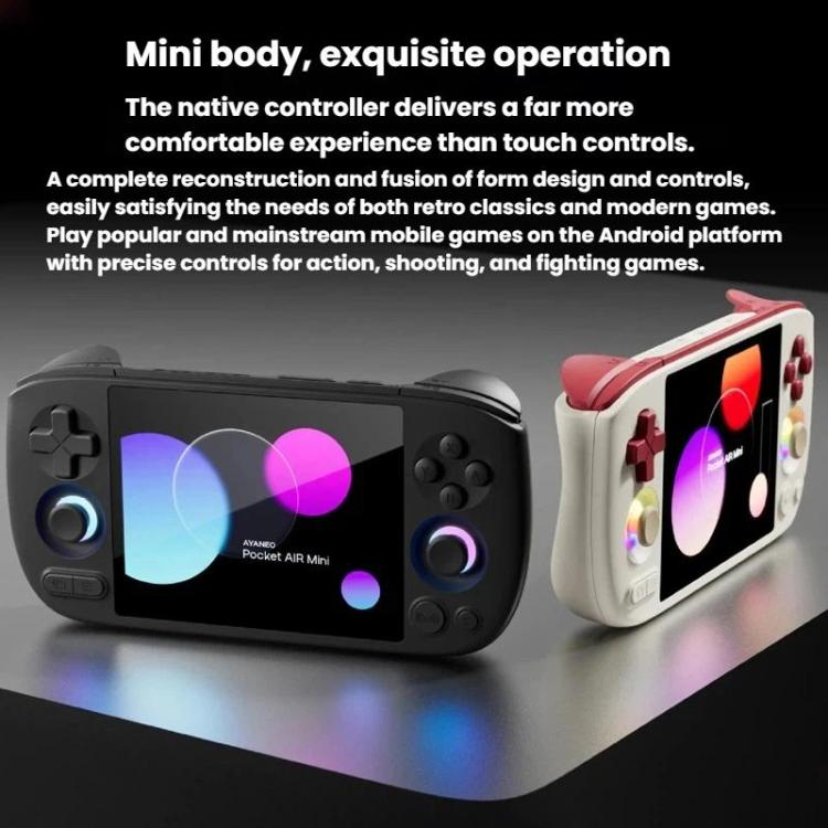 Consola de juegos portátil AYANEO Pocket AIR Mini con pantalla LCD de 4,2 pulgadas y 60 Hz, sistema operativo Android 11 y joystick con efecto Hall., White 2G+32G, Black 2G+32G, Retro 3G+64G, White 3G+64G, Black 3G+64G