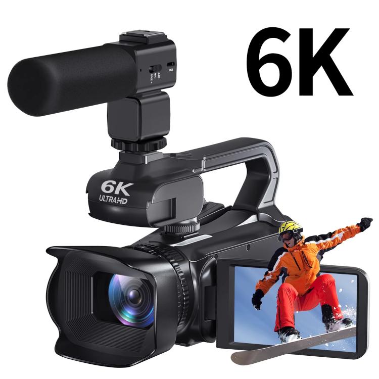 Videocámara Ultra HD de 64 MP, 6K, con zoom digital de 18 aumentos y pantalla táctil de 4 pulgadas., 6K 16G With Mic, 6K 32G With Mic