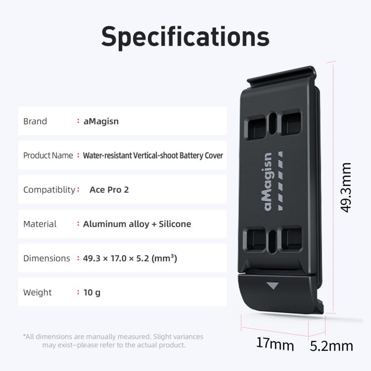 Tapa de batería magnética de liberación rápida y a prueba de salpicaduras para disparo vertical Insta360 Ace Pro 2 de aMagisn.
