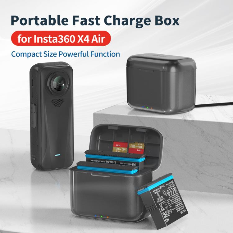 Estuche de carga rápida AMagisn para Insta360 X4 Air, cargador de batería portátil y caja de almacenamiento., PM14