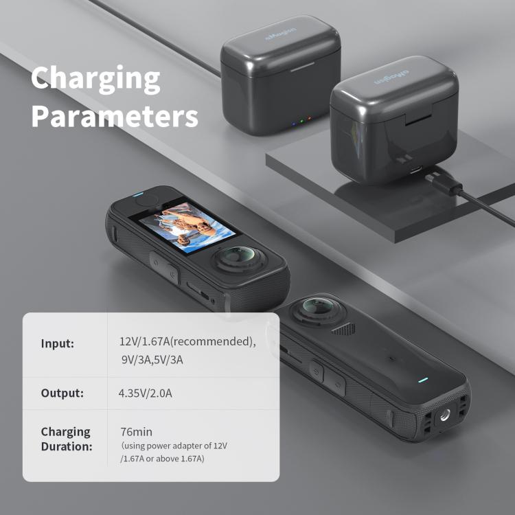 Estuche de carga rápida AMagisn para Insta360 X4 Air, cargador de batería portátil y caja de almacenamiento., PM14