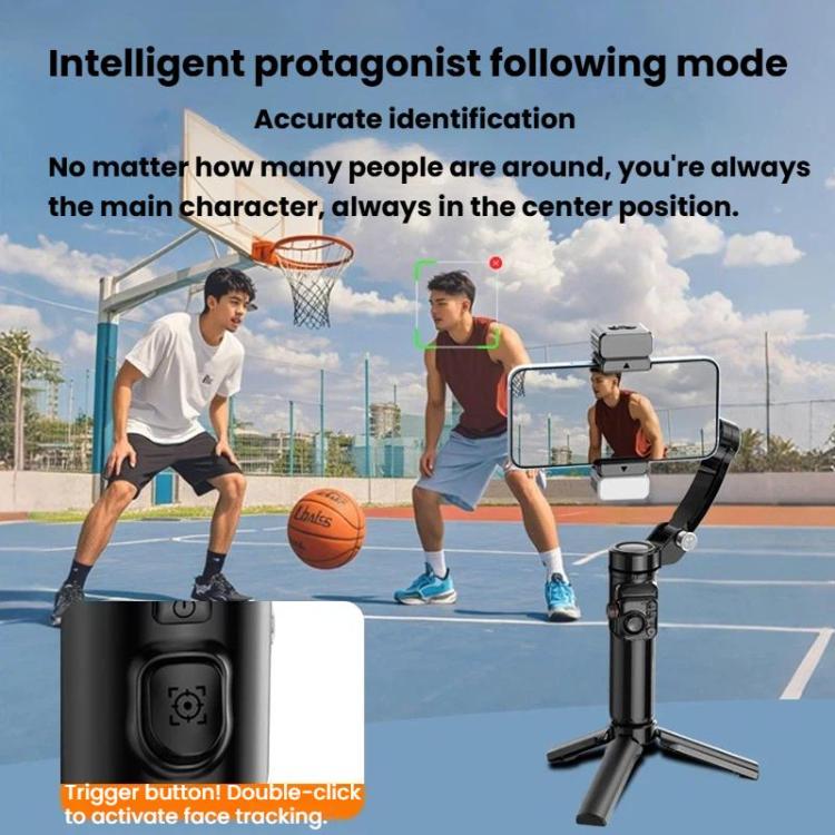 Estabilizador de mano Selfieshow M02 con estabilización antivibración y seguimiento facial de 3 ejes., Standard, Premium Edition
