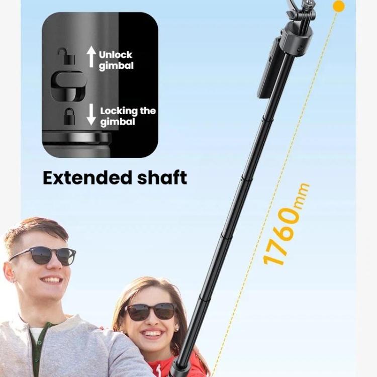 Palo selfie con seguimiento facial automático y soporte retráctil antivibración para teléfono, TT07, TT07D
