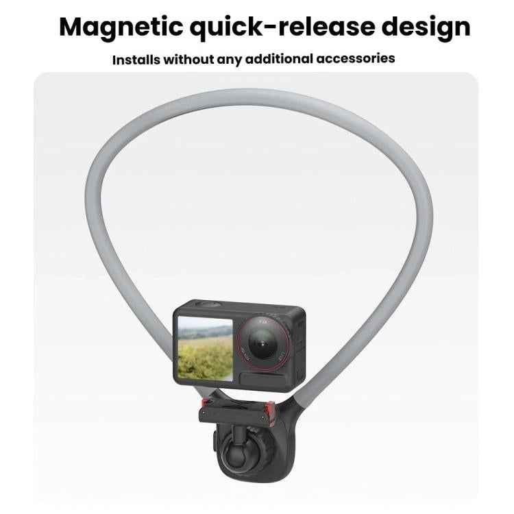 Soporte magnético de liberación rápida para el cuello compatible con DJI Osmo 360 / Action 5 Pro / 4 / 3, con rótula giratoria de 360 grados y correa para el pecho., Neck Mount