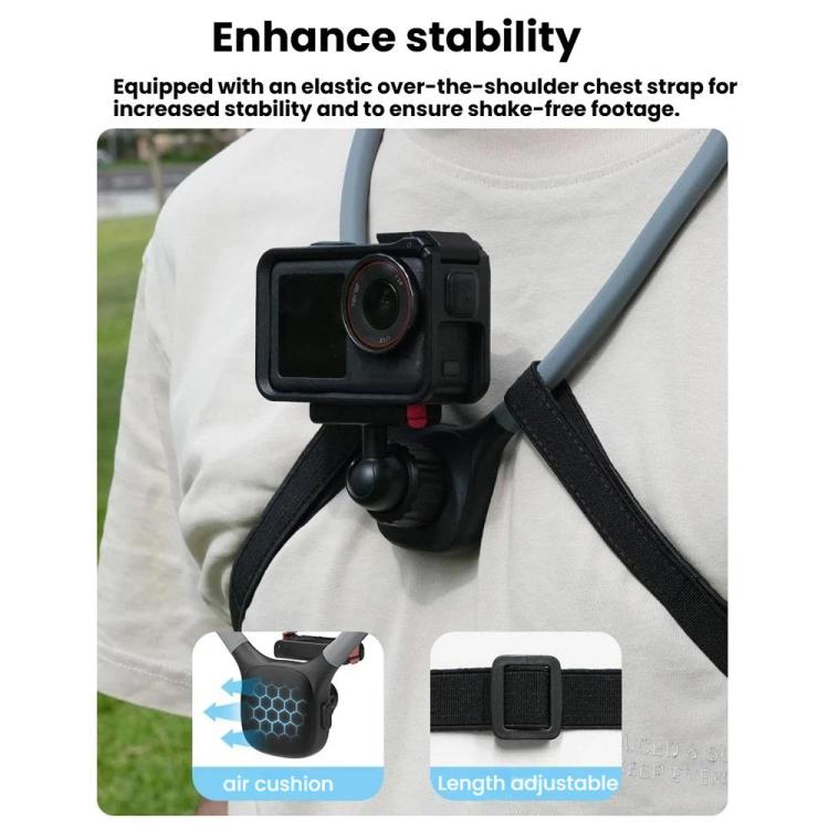 Soporte magnético de liberación rápida para el cuello compatible con DJI Osmo 360 / Action 5 Pro / 4 / 3, con rótula giratoria de 360 grados y correa para el pecho., Neck Mount