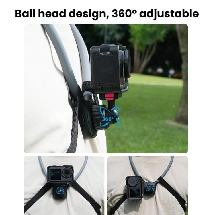 Soporte magnético de liberación rápida para el cuello compatible con DJI Osmo 360 / Action 5 Pro / 4 / 3, con rótula giratoria de 360 grados y correa para el pecho., Neck Mount