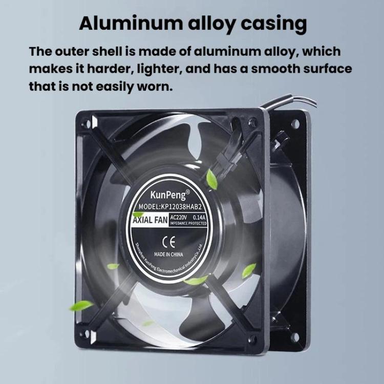 Ventilador de refrigeración industrial KunPeng de 23 W y 12 cm con rodamiento de bolas y humidificador., 110V, 220V, 380V