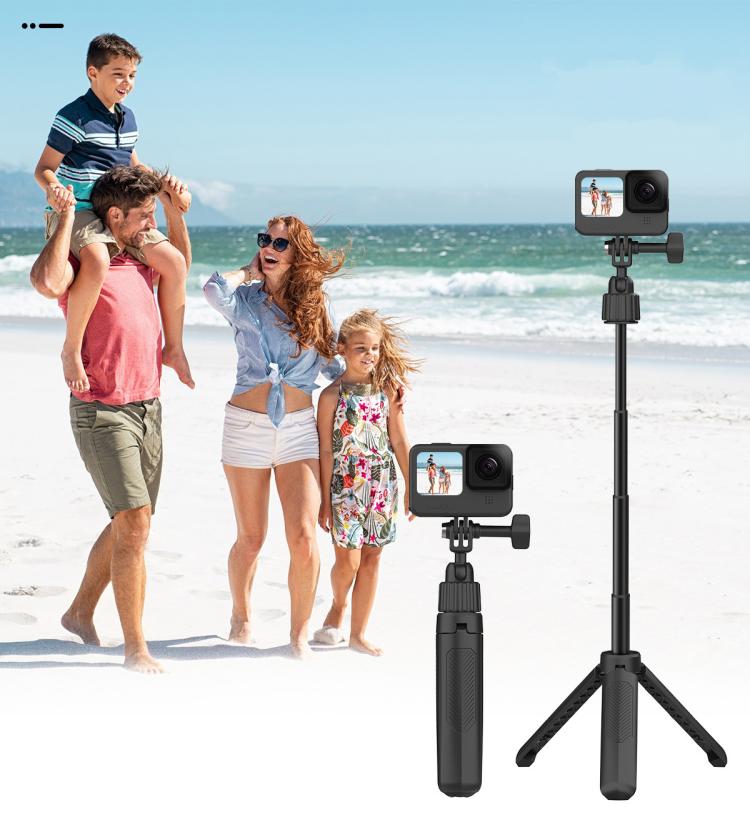 Mini trípode de mano ajustable de 19 a 43 cm con cabezal giratorio de 360 grados para cámaras de acción universales., 2-claw version