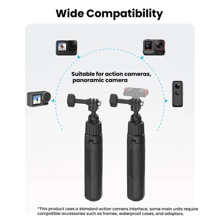 Mini trípode de mano ajustable de 19 a 43 cm con cabezal giratorio de 360 grados para cámaras de acción universales., 2-claw version