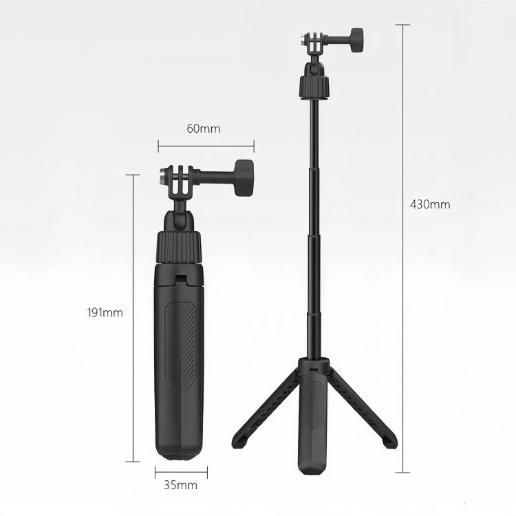 Mini trípode de mano ajustable de 19 a 43 cm con cabezal giratorio de 360 grados para cámaras de acción universales., 2-claw version