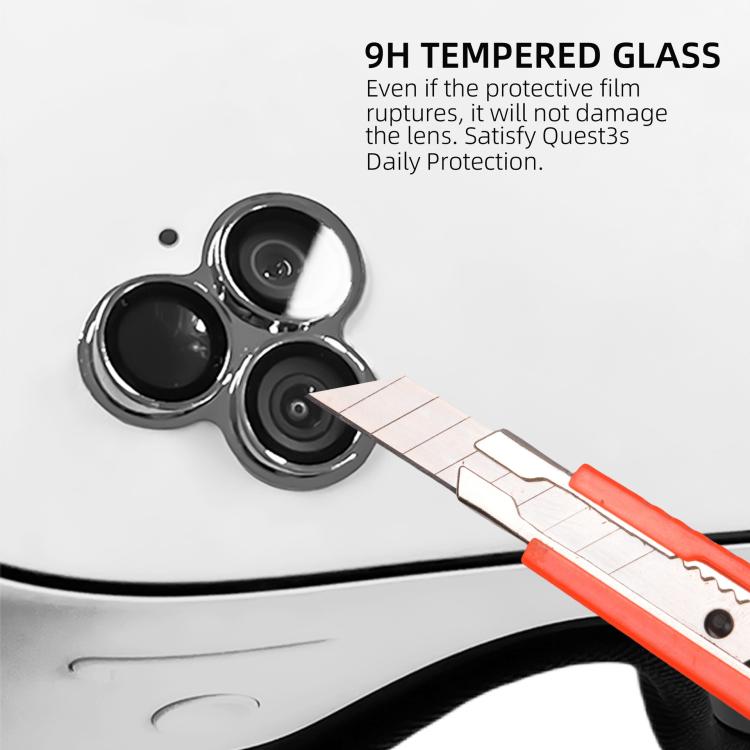 Protector de pantalla de vidrio templado antiexplosión con lente de aleación para Meta Quest 3S