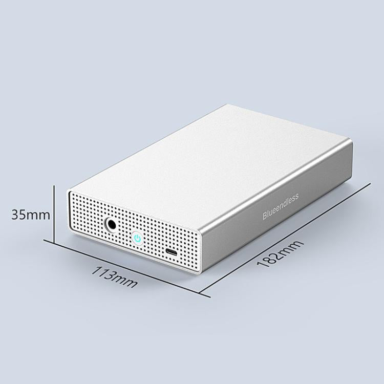 Carcasa móvil para disco duro Blueendless U35KS SAS/SATA de 2,5/3,5 pulgadas para ordenadores de sobremesa y portátiles, carcasa metálica completa para SSD., US Plug, EU Plug, UK Plug, AU Plug