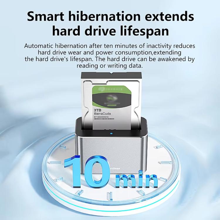 Base universal para discos duros Blueendless HD01S SAS/SATA de 2,5/3,5 pulgadas y 20 TB para ordenadores de sobremesa con puerto USB tipo C (3,0 pulgadas)., US Plug, EU Plug, UK Plug, AU Plug