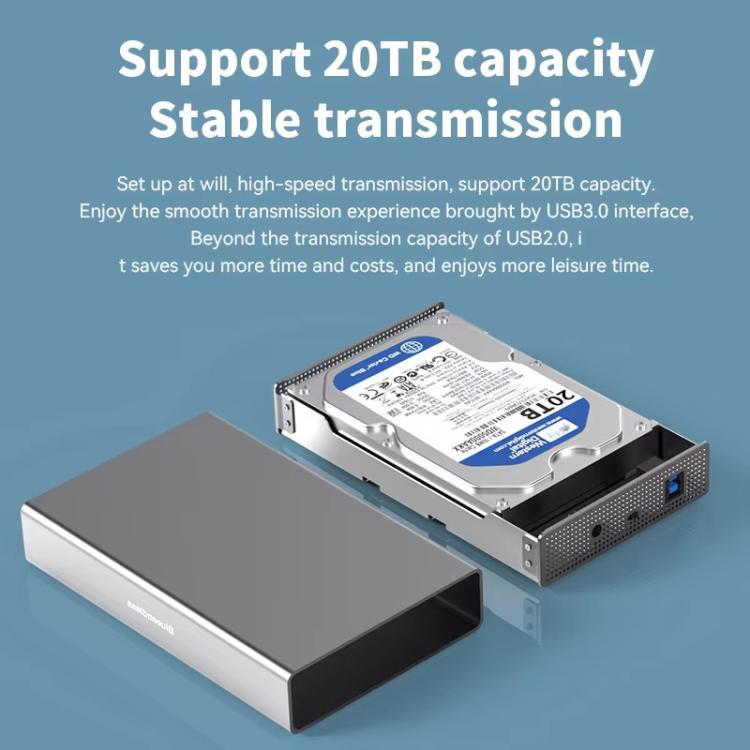 Carcasa para disco duro Blueendless U35K de 3,5/2,5 pulgadas, totalmente metálica, USB 3.0 / Tipo-C, SATA de alta velocidad, portátil., US Plug, EU Plug, UK Plug, AU Plug