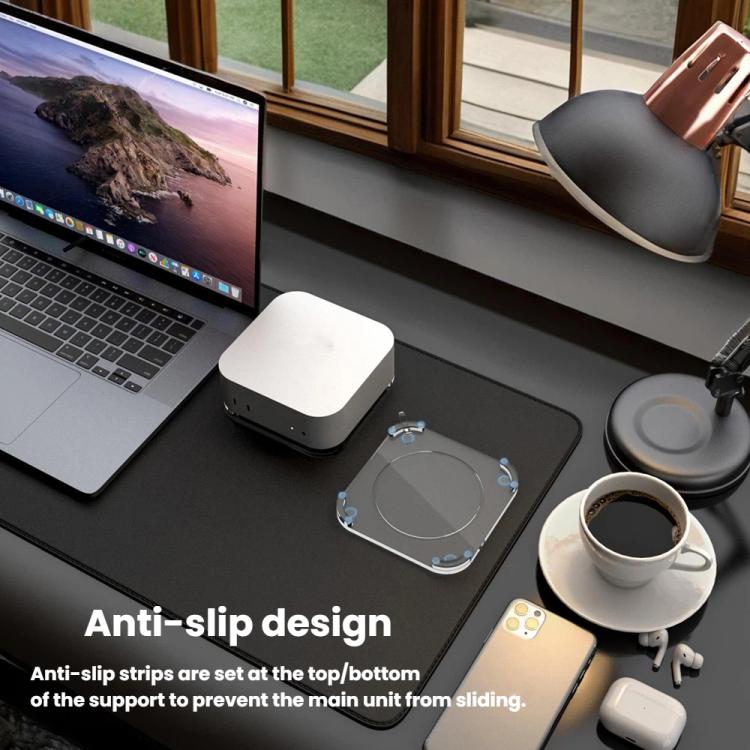 Soporte de escritorio antideslizante de acrílico con base segura para Mac Mini M4/M4 Pro, For Mac Mini M4/M4 Pro