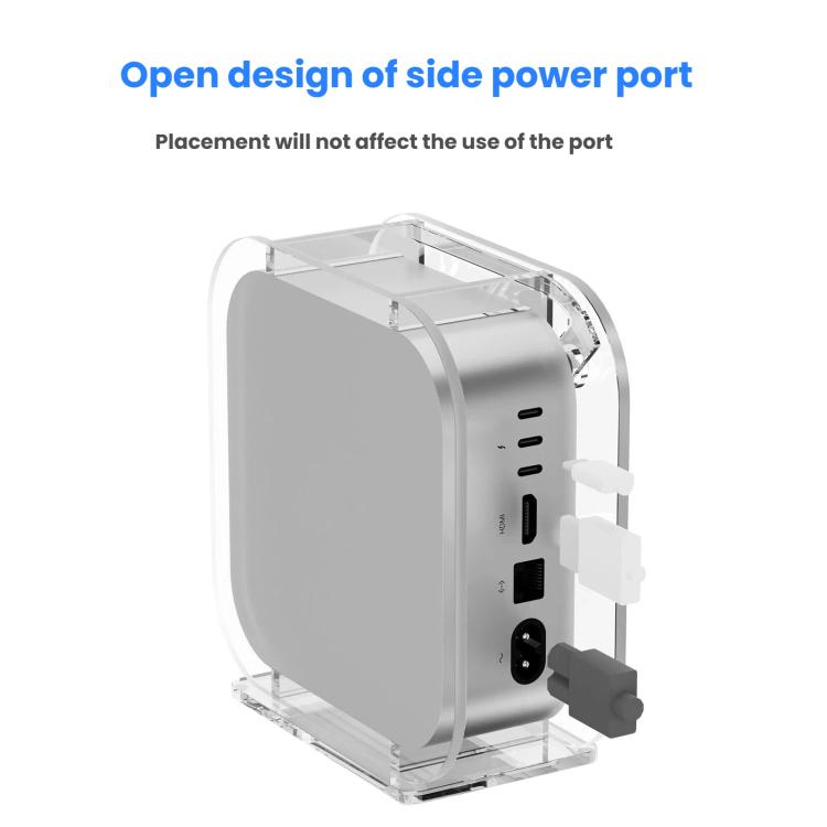 Soporte vertical de escritorio antideslizante de acrílico para Mac Mini M4 2024, For Mac Mini M4 Vertical