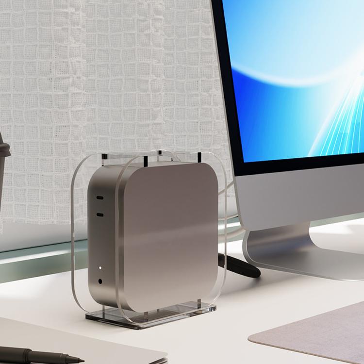 Soporte vertical de escritorio antideslizante de acrílico para Mac Mini M4 2024, For Mac Mini M4 Vertical