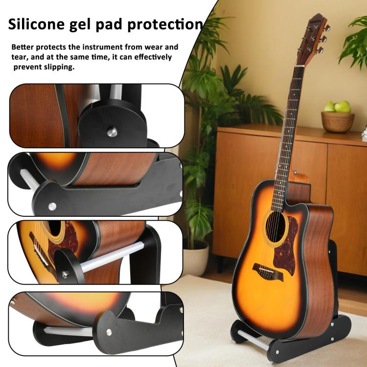 Soporte vertical de madera para guitarras eléctricas, acústicas y clásicas de 39 a 41 pulgadas. Soporte para almacenamiento y exhibición.