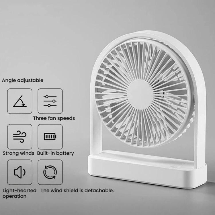 Ventilador de escritorio mini delgado F3A, ventilador de escritorio USB silencioso portátil recargable