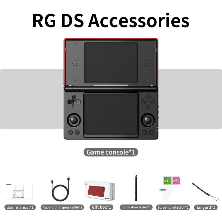Consola de juegos portátil ANBERNIC RG DS Flip de doble pantalla con pantalla táctil IPS de 4 pulgadas y dispositivo de juegos con IA (3+32 GB)