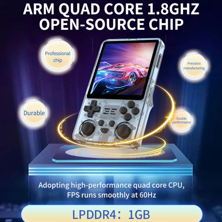 Consola de juegos portátil Powkiddy RGB20SX con pantalla IPS de 4 pulgadas, salida HDMI para TV, dos ranuras para tarjetas TF, Wi-Fi y Bluetooth integrados., 16+64G, 16+128G