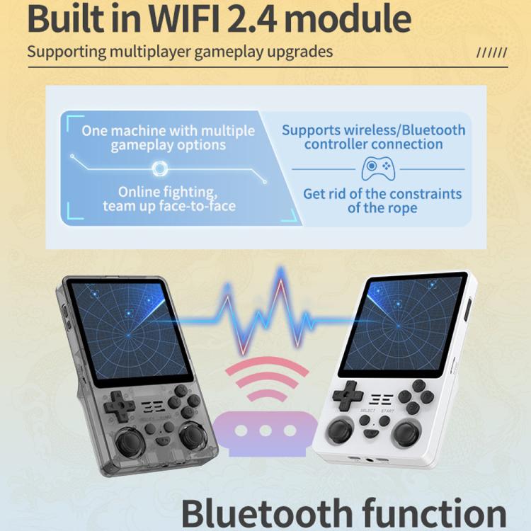 Consola de juegos portátil Powkiddy RGB20SX con pantalla IPS de 4 pulgadas, salida HDMI para TV, dos ranuras para tarjetas TF, Wi-Fi y Bluetooth integrados., 16+64G, 16+128G