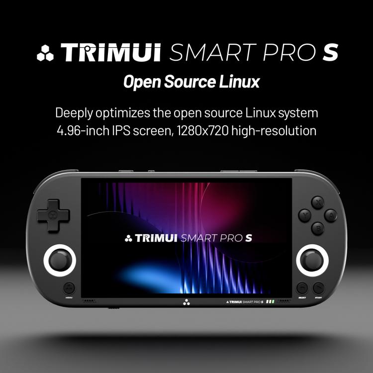 Consola de juegos portátil Trimui Smart Pro S con pantalla IPS de 4,96 pulgadas, joystick TMR y procesador Allwinner A523., 64G, 128G, 256G
