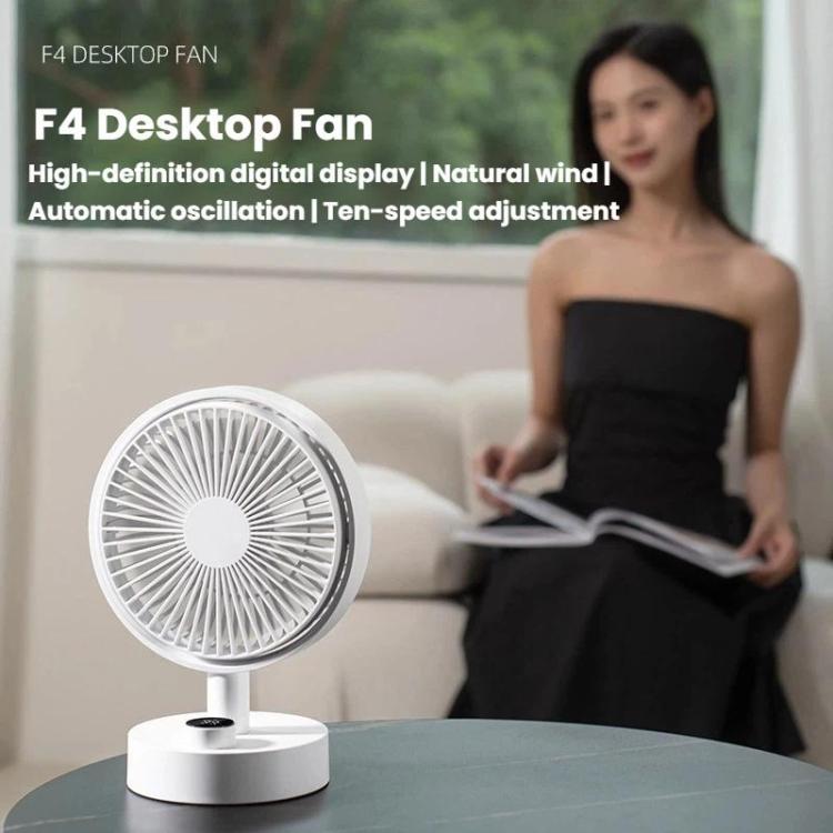 Ventilador de escritorio multifunción giratorio portátil para el hogar, la oficina y el dormitorio, silencioso y con carga USB., F4 Standard, F4 Screen Display