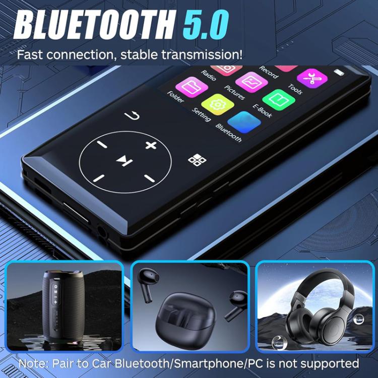Reproductor MP3 portátil compacto con pantalla táctil y Bluetooth Walkman, 4GB, 8GB, 16GB, 32GB, 64GB