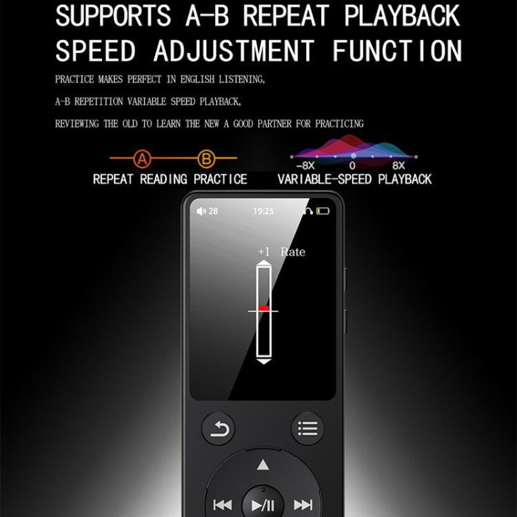 Reproductor de música MP3 Escuchar música Grabar por voz Leer libros electrónicos Radio portátil Bluetooth, 4GB, 8GB, 16GB, 32GB, 64GB